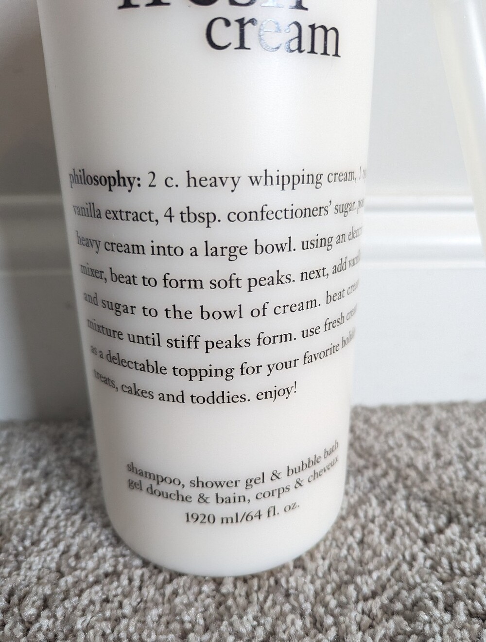 NEW Philosophy Fresh Cream Mega Sized 64 oz - Picture 2 of 4